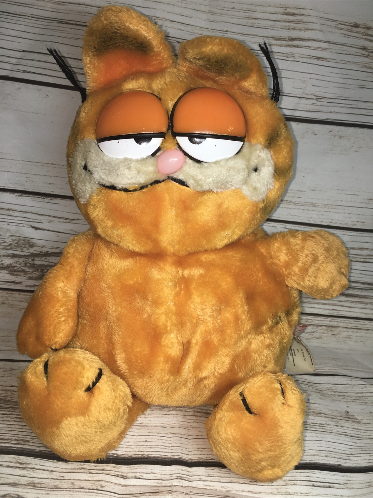 Vtg Cute 1981 Dakin Garfield Sitting Vintage Plush Toy Cat Kitten Orange