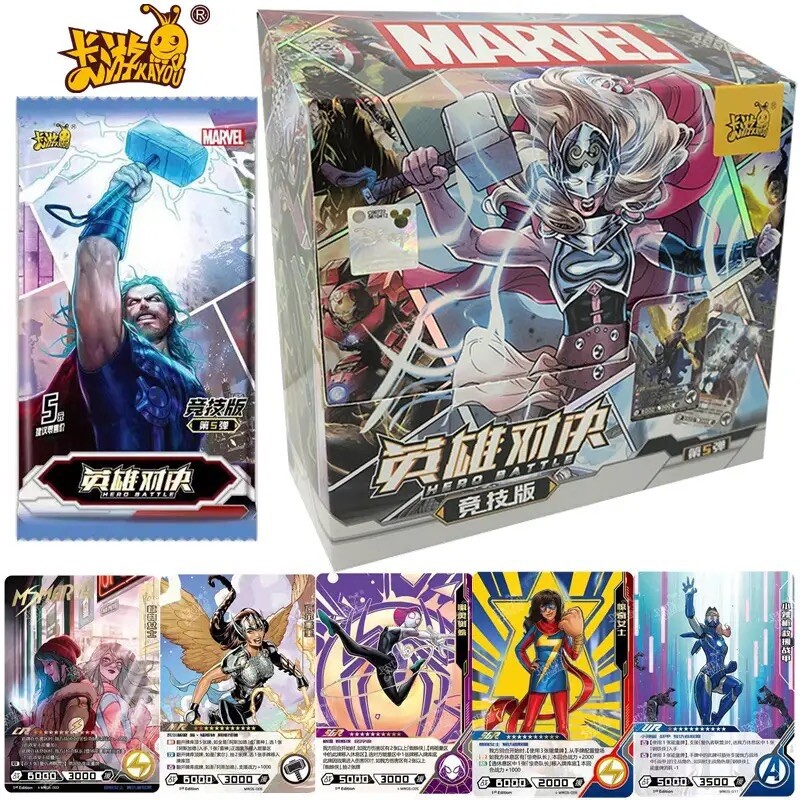 Kayou Disney Marvel Hero Battle Series 5 Trading Cards CCG Mighty Thor New Box