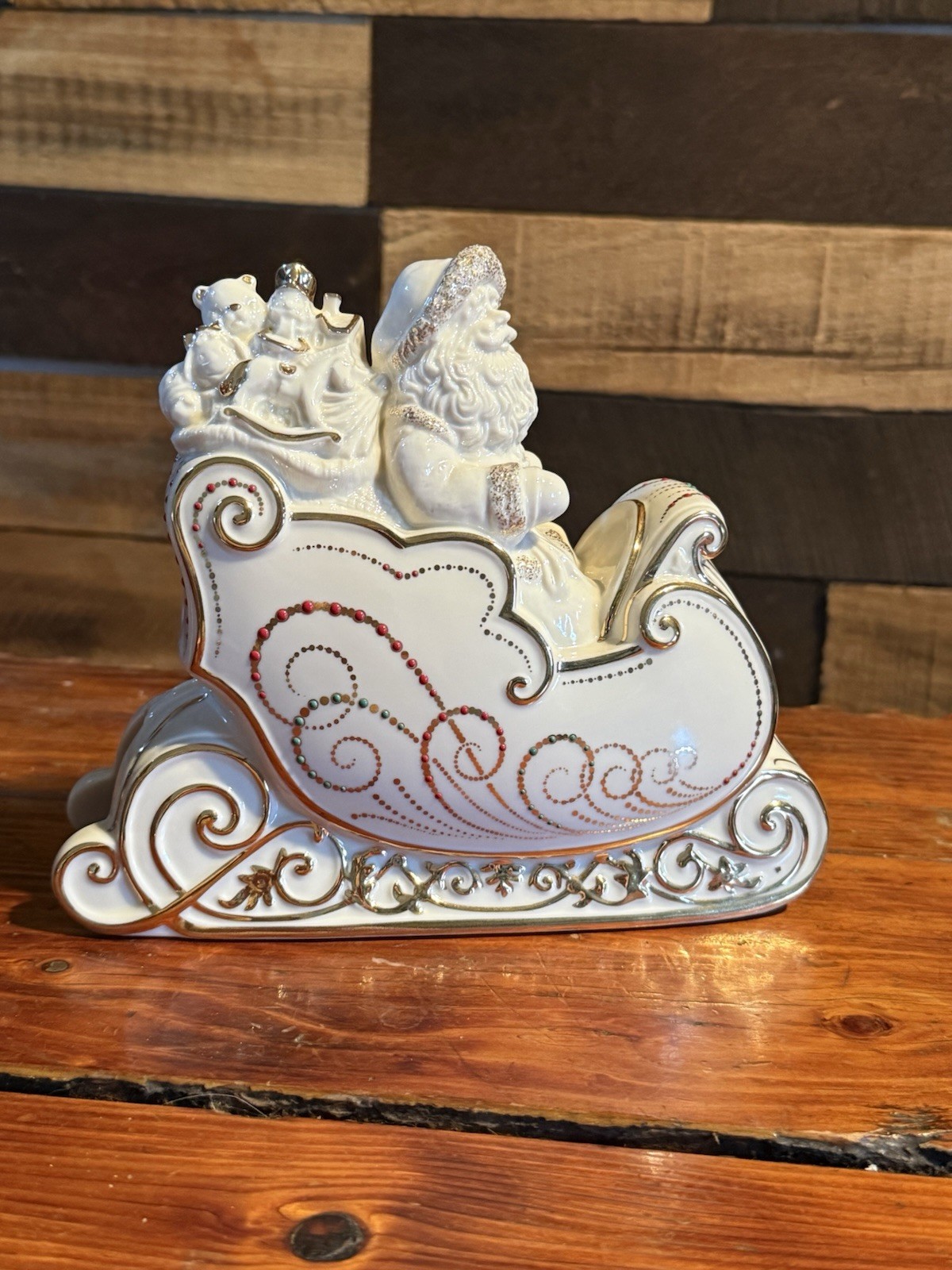 Lenox Christmas DASH AWAY ALL FIGURINE Santa & Sleigh - S8