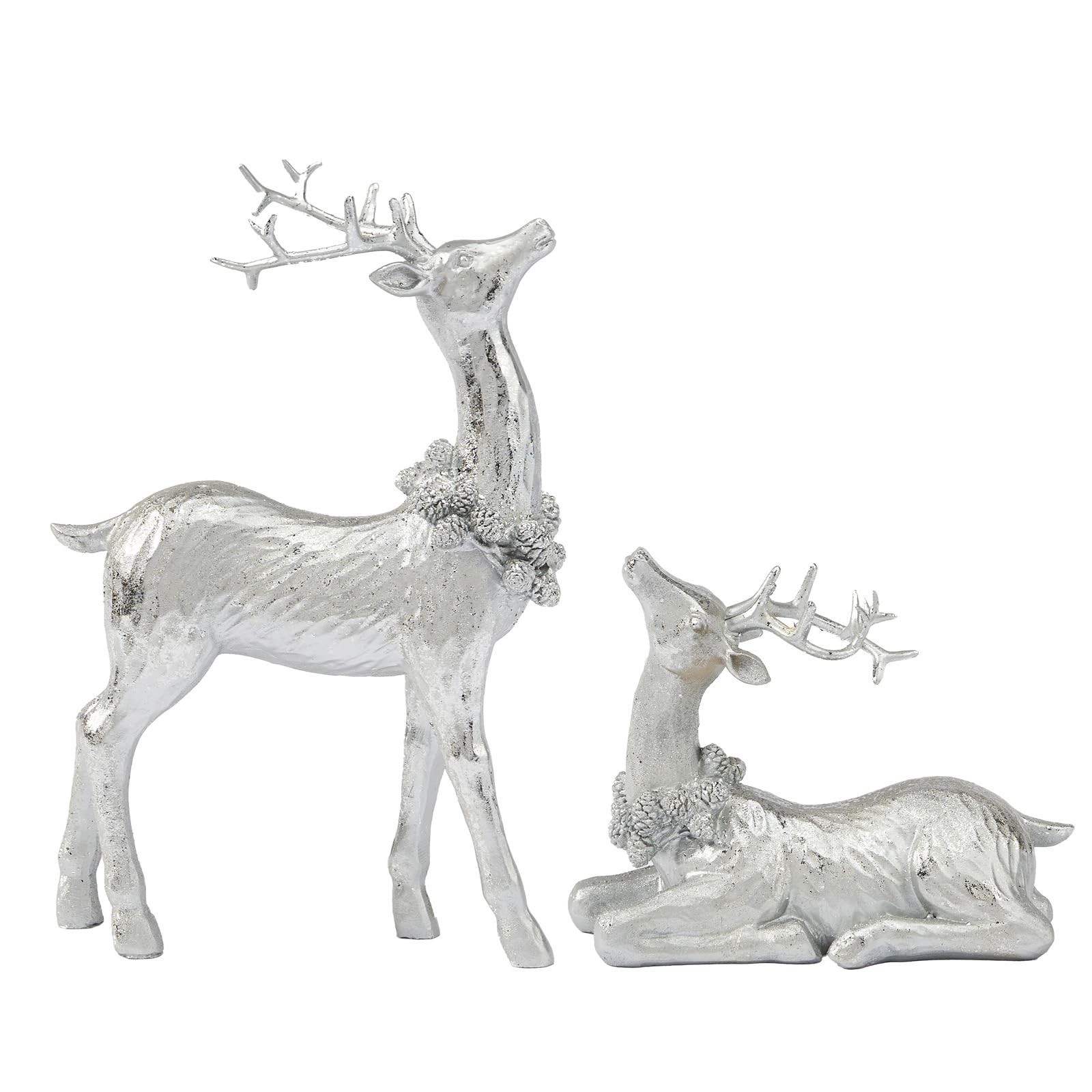 Christmas Reindeer Figurines - Winter Deer Statues for Holiday Home Decor Christmas Reindeer Figurines - Winter Deer Statues for Holiday Home Decor
