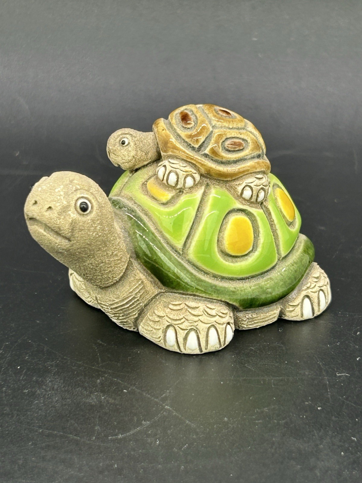 Coad Peru Tortoise With Baby Pair Clay Figurine Turtle Pottery Handcrafted MS
