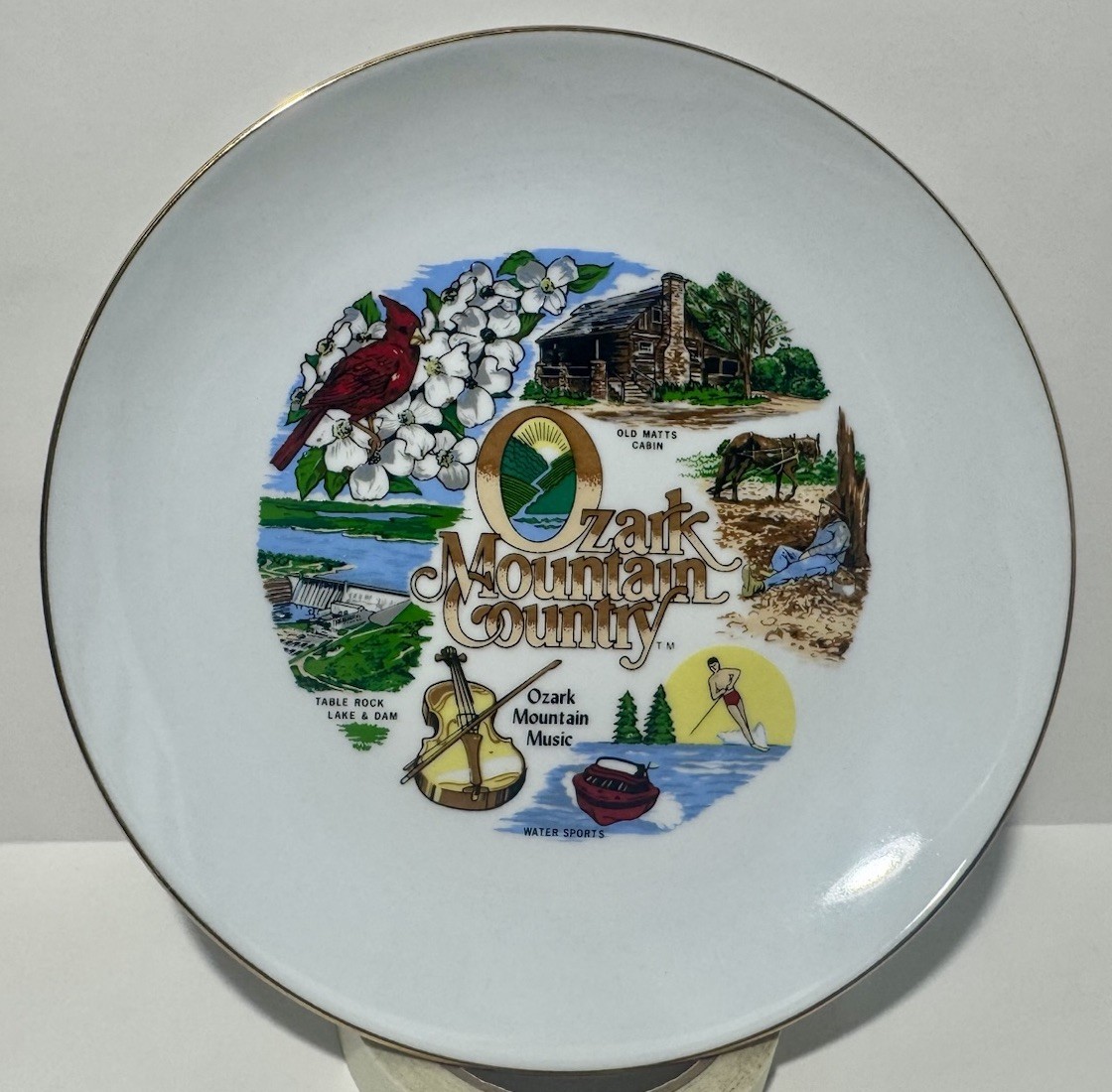 Ozarks Mountains Vintage Lake Country Collectors Plate Decorative Table Rock Dam
