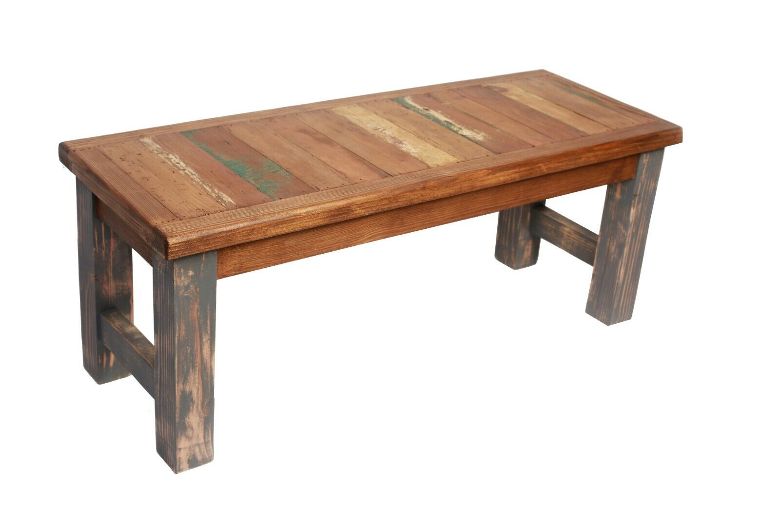 Reclaimed Wood  Bench-72L x 18D x 19H in-Primitive-Farmhouse-6 Foot-Gray