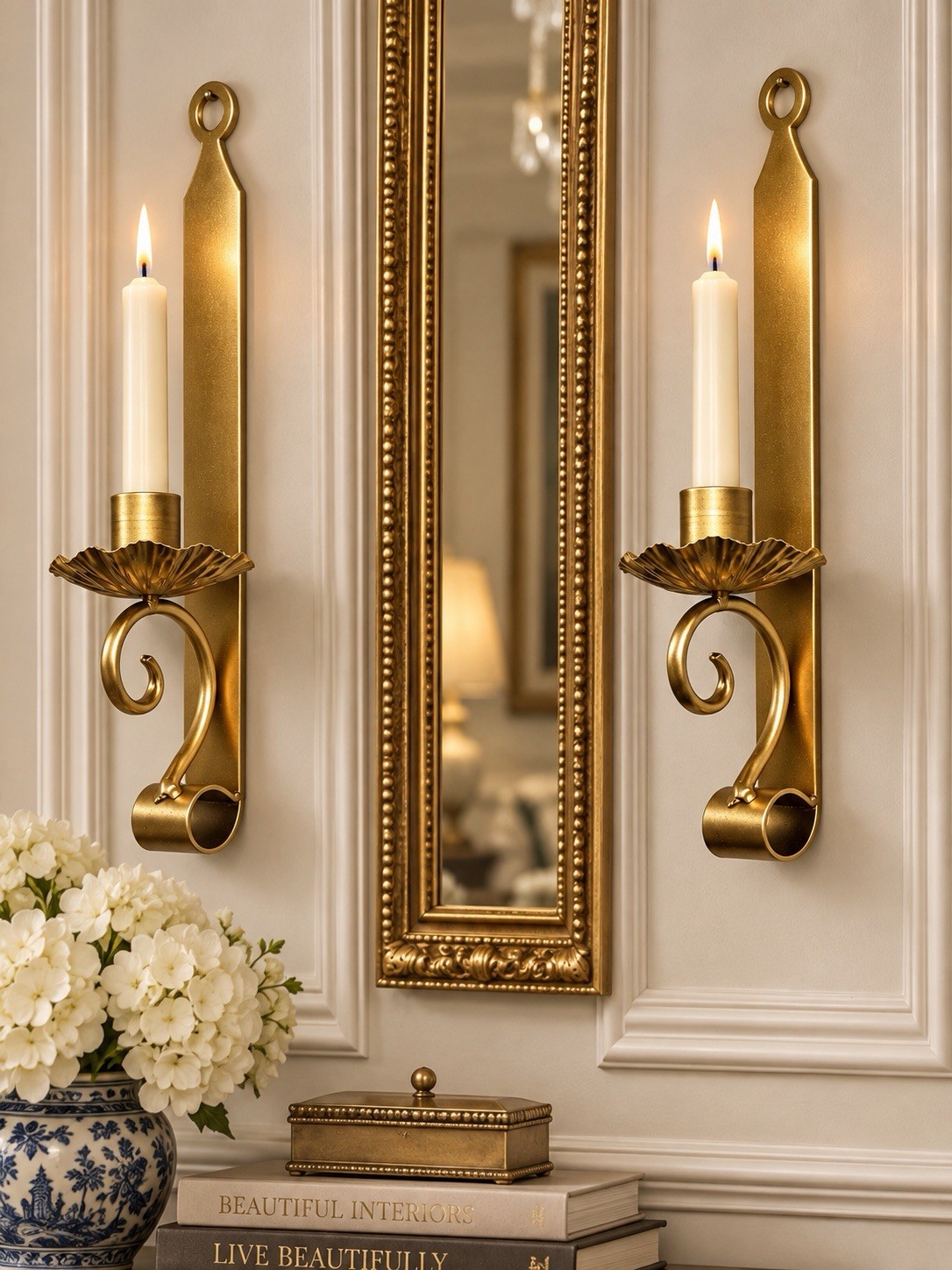 2 VTG Gold Iron Floral Scroll Wall Sconces Taper Candle Holder Hollywood Regency 2 VTG Gold Iron Floral Scroll Wall Sconces Taper Candle Holder Hollywood Regency