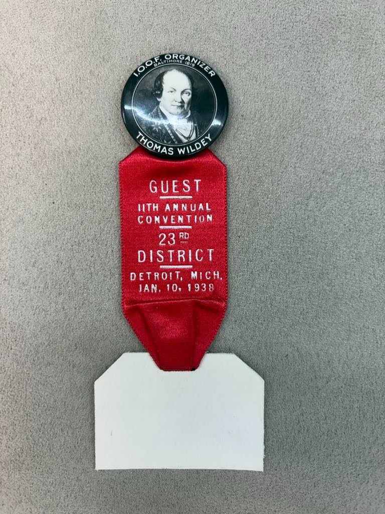 1938 IOOF Convention Ribbon ~ 11th Annual ~ Detroit Michigan ~ Odd Fellows