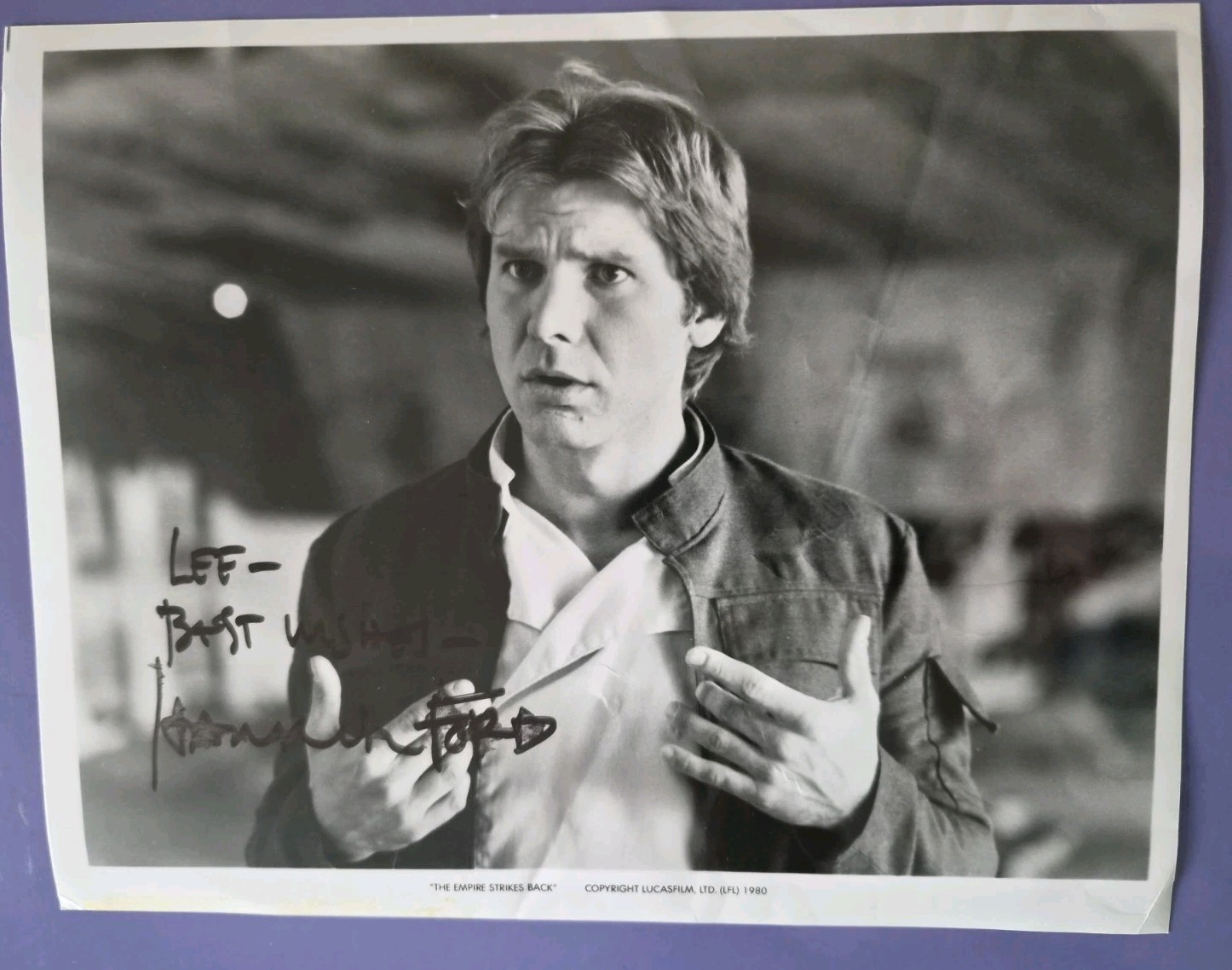 HARRISON FORD. ORIGINAL AUTOGRAPH. STAR WARS HARRISON FORD. ORIGINAL AUTOGRAPH. STAR WARS