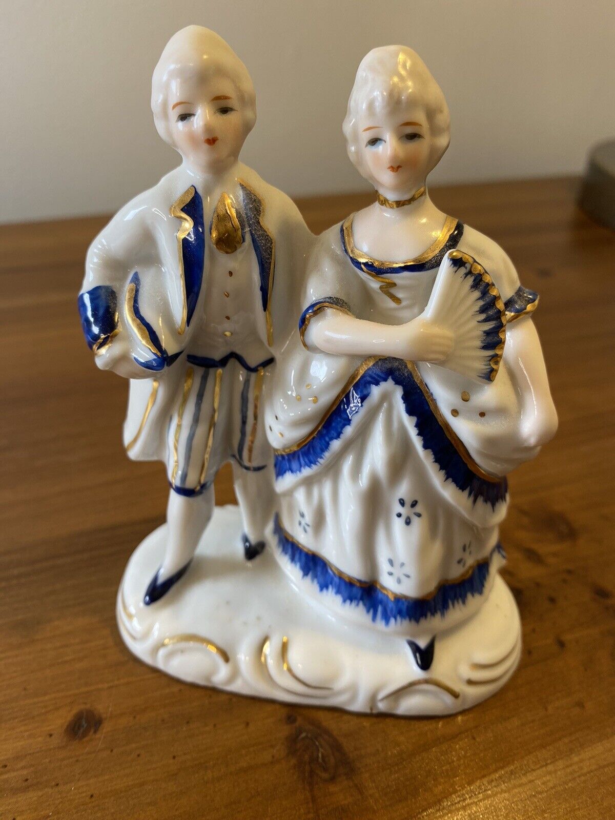 vintage blue and white porcelain figurines