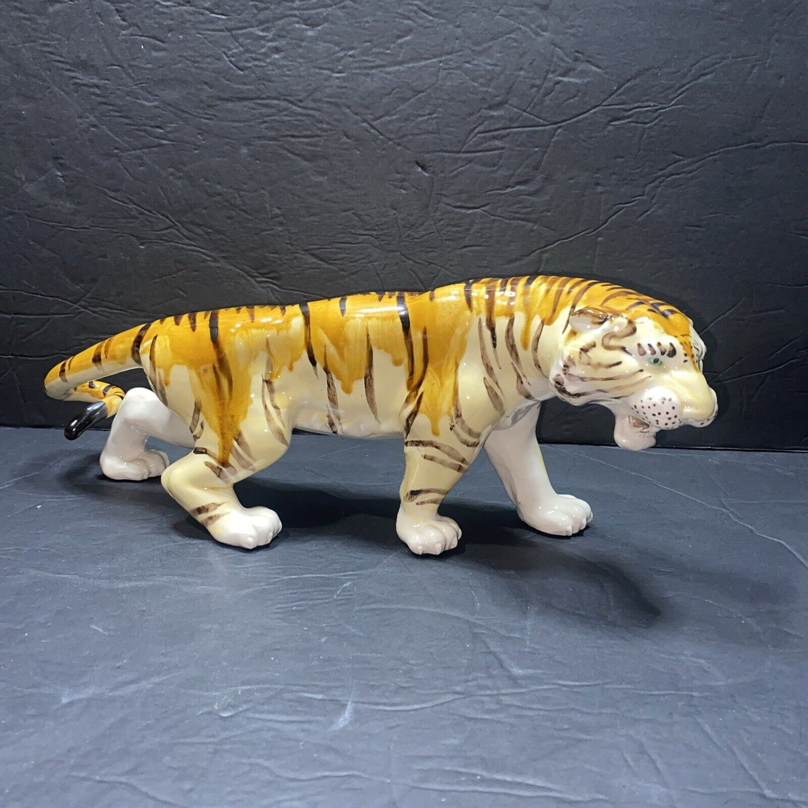 Large Vintage Bengal Tiger Porcelain Sculpture