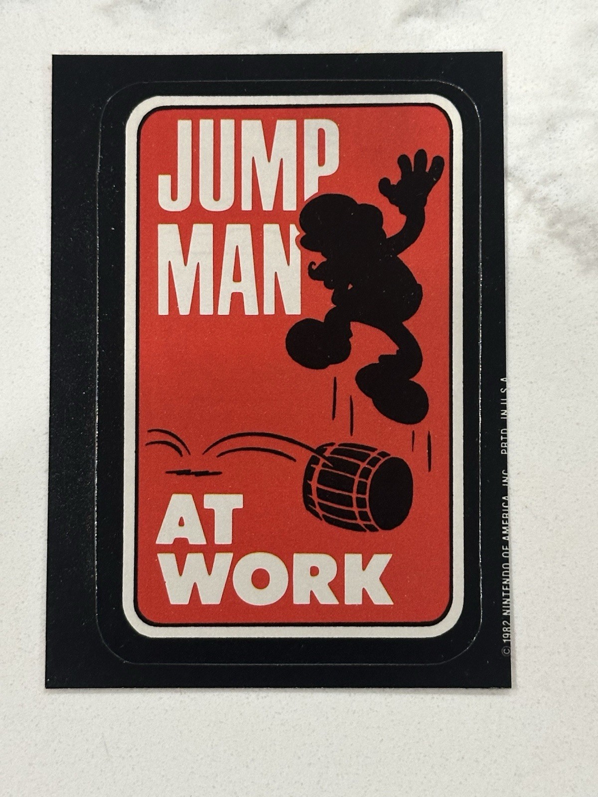 1982 topps donkey kong jump man at work super Mario RC Sticker Clean Raw 