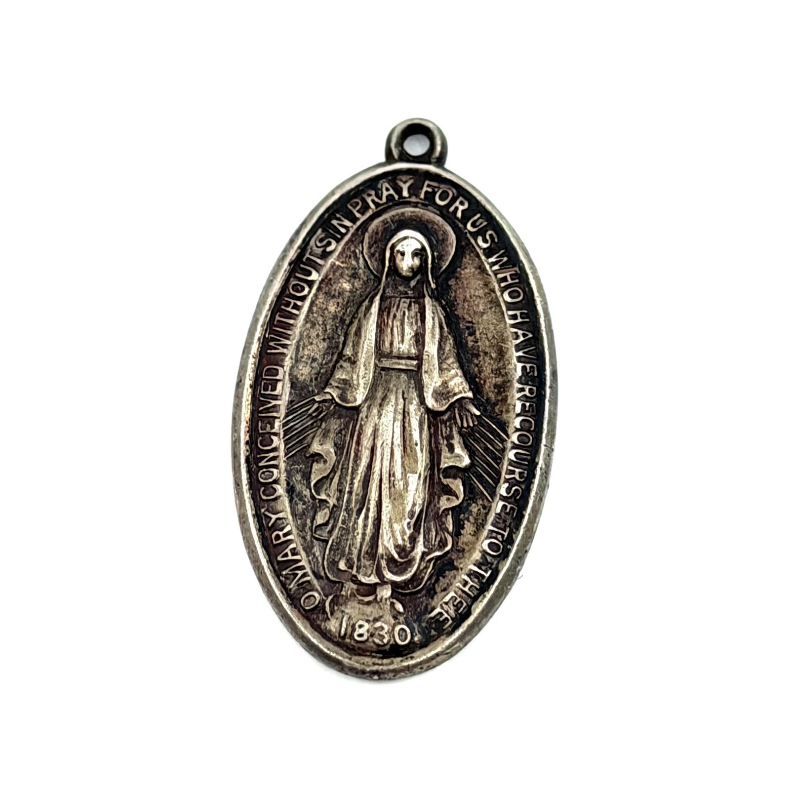 Vintage Sterling Silver Blessed Medal Saint Mary Hayward Religious Medal