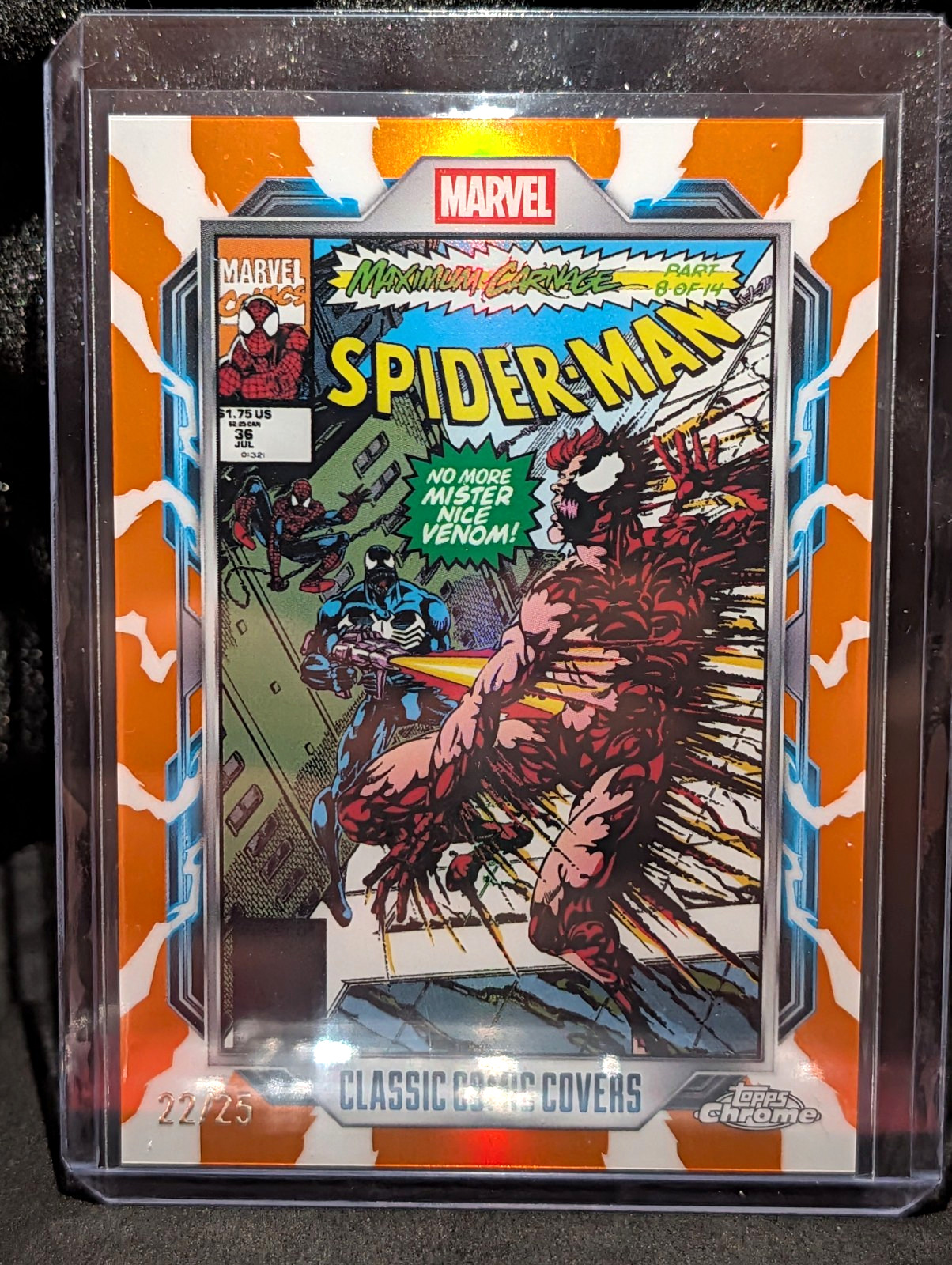 Topps 2026 Topps Chrome Marvel Classic Comic Covers CC-05 Spider-Man Orange /25