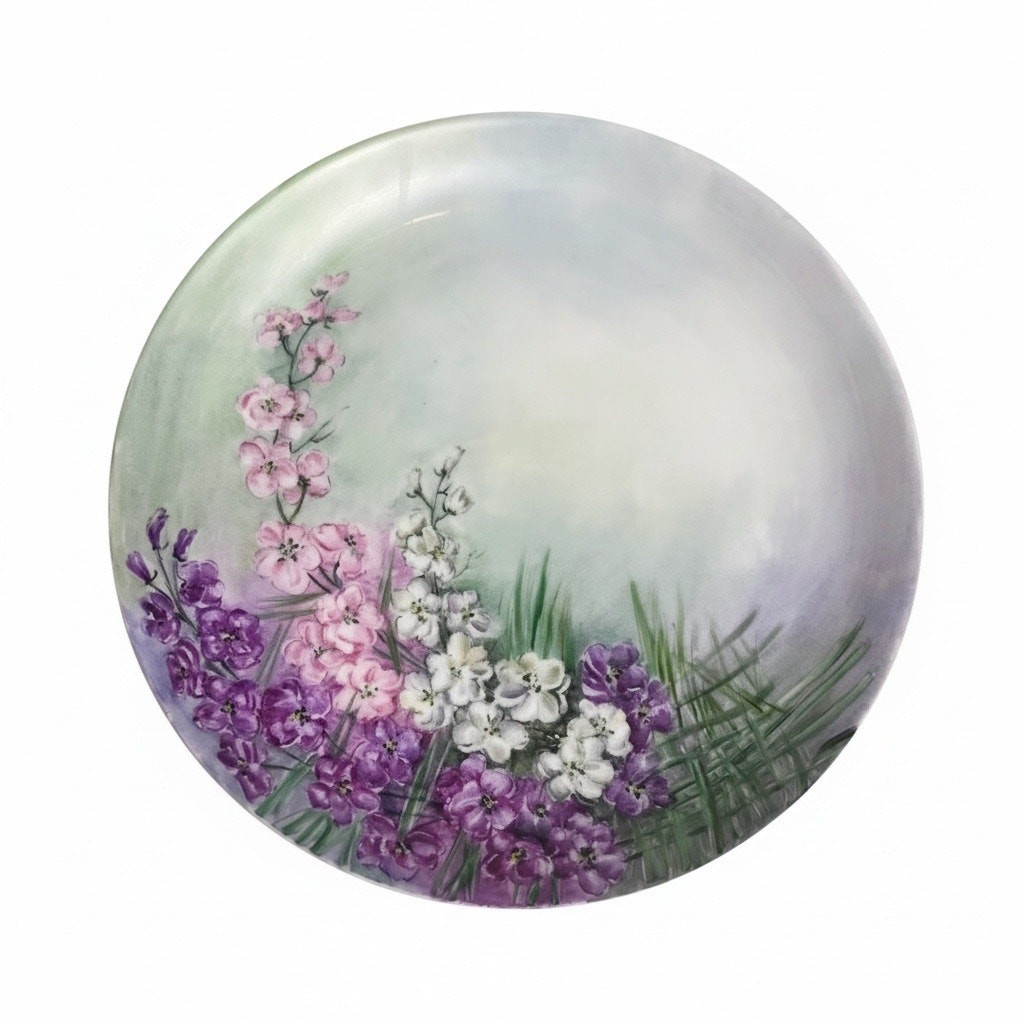 Antique Hutschenreuther Selb Bavaria Hand Painted Floral Porcelain Plate 9”