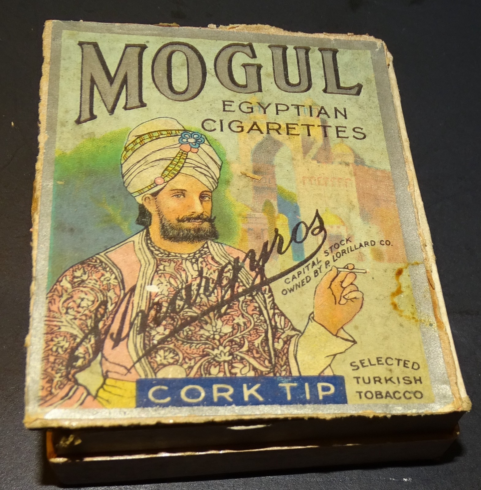 Circa 1910 Mogul Egyptian Cigarettes Box (empty) complete but broken flaps