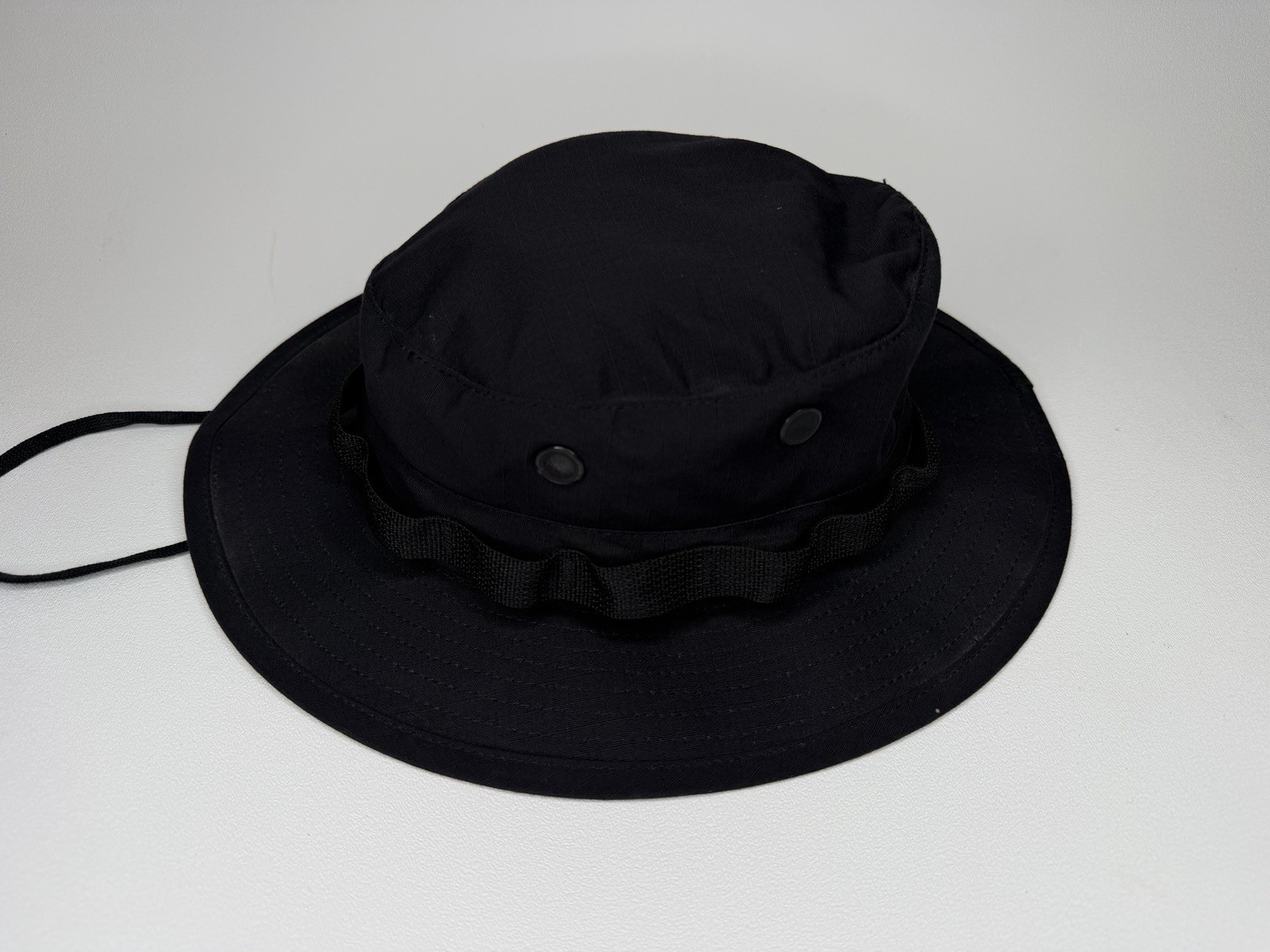 US Military Hot Weather Enhanced Ripstop Sun Hat Black Boonie USA | 7 1/2