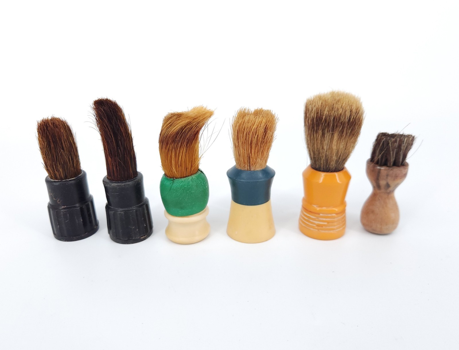 Vintage Shave Brush Lot of 6 - Ever-Ready Made Rite Rubberset Erskine