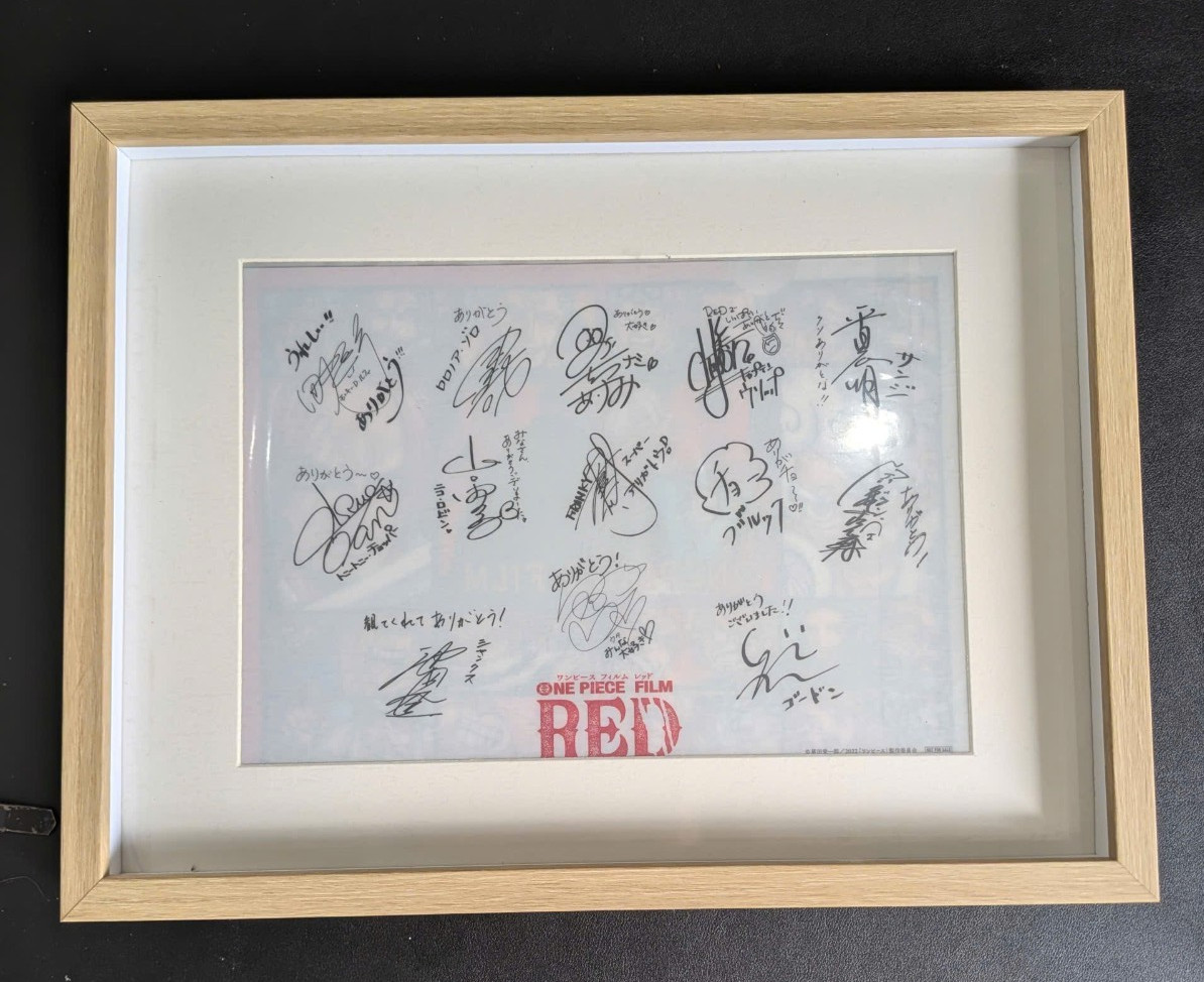 One Piece Film Red Climax Clear File 13 Cast Printed Signatures Framed