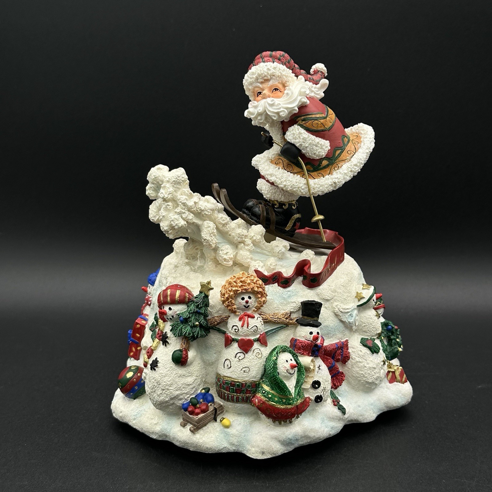 Dillard\'s Trimmings Skiing Santa Christmas Music Box Snowmen Let It Snow Heavy Dillard\'s Trimmings Skiing Santa Christmas Music Box Snowmen Let It Snow Heavy