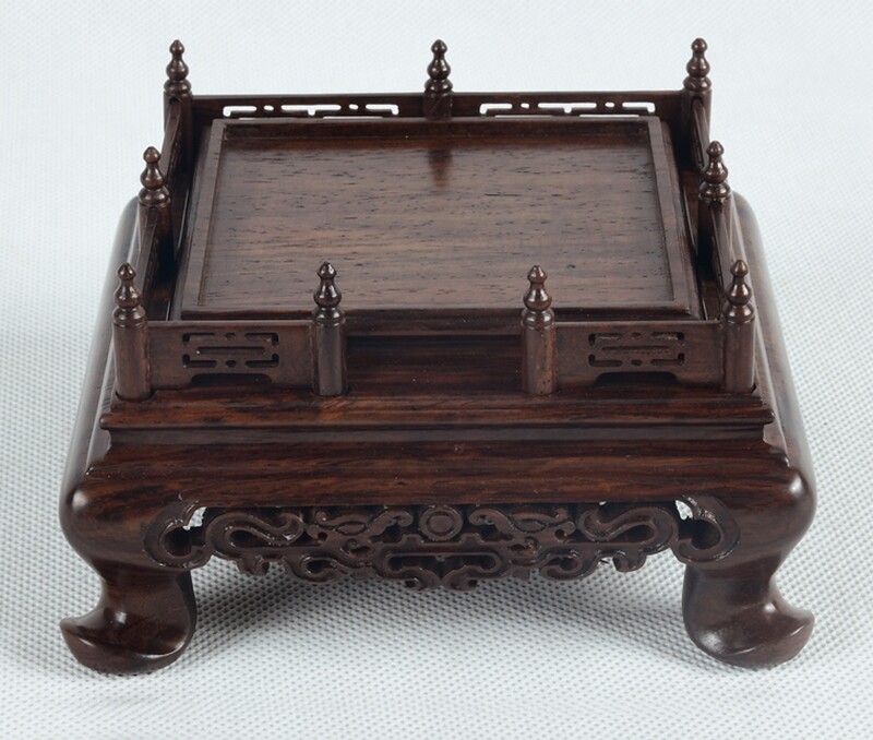 Craft Art Statue Base Holder Decor Ebony Wood Carved Square Display Rack Stand Craft Art Statue Base Holder Decor Ebony Wood Carved Square Display Rack Stand