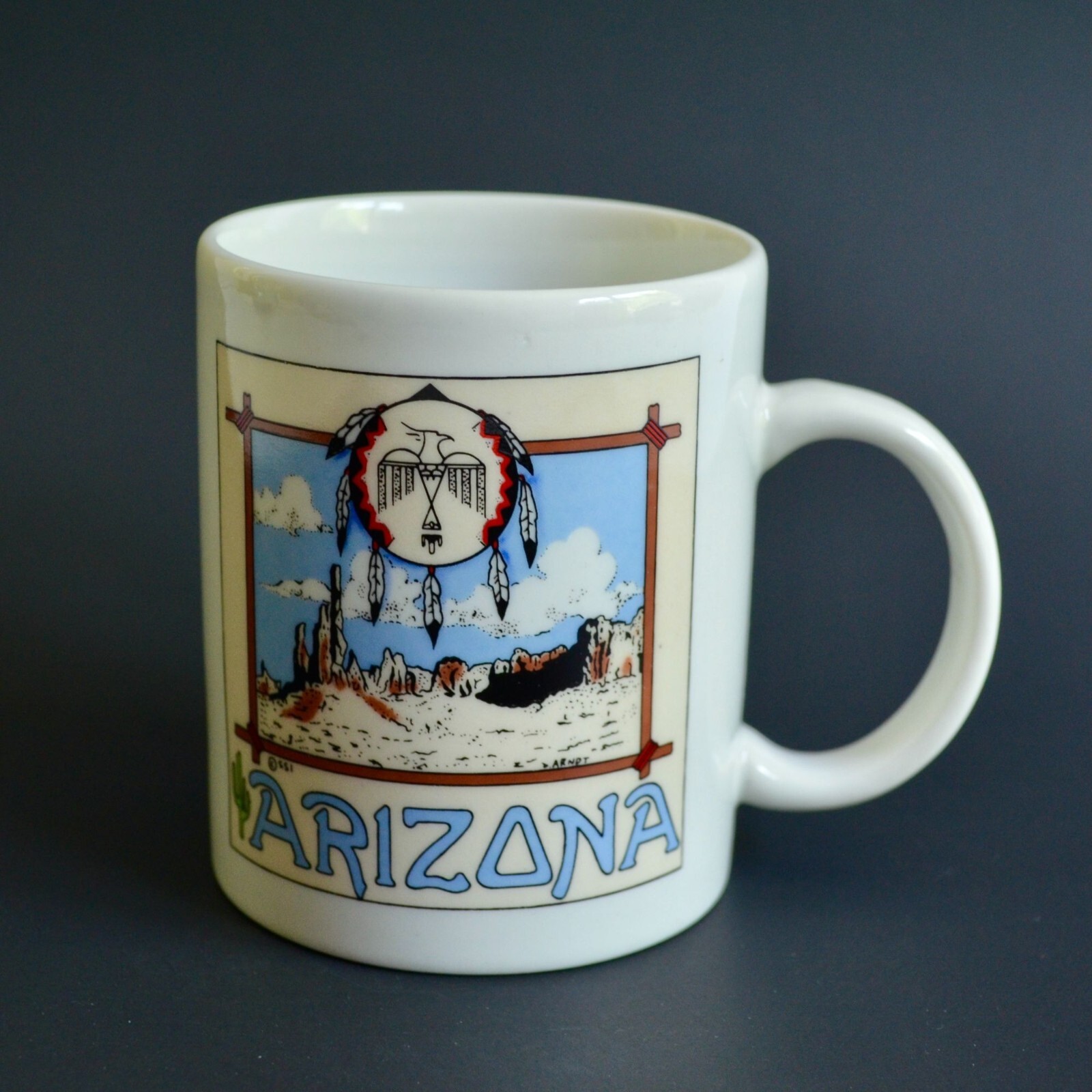 Arizona Coffee Mug Vintage Cactus Dreamcatcher Eagle