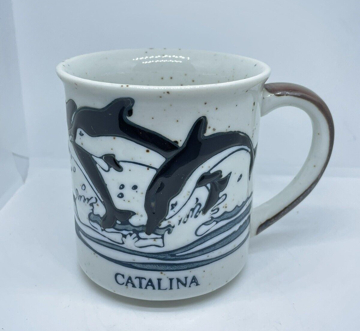 Vintage Catalina Island Dolphins Coffee/Tea Mug ~ Ceramic Souvenir ~ NOS