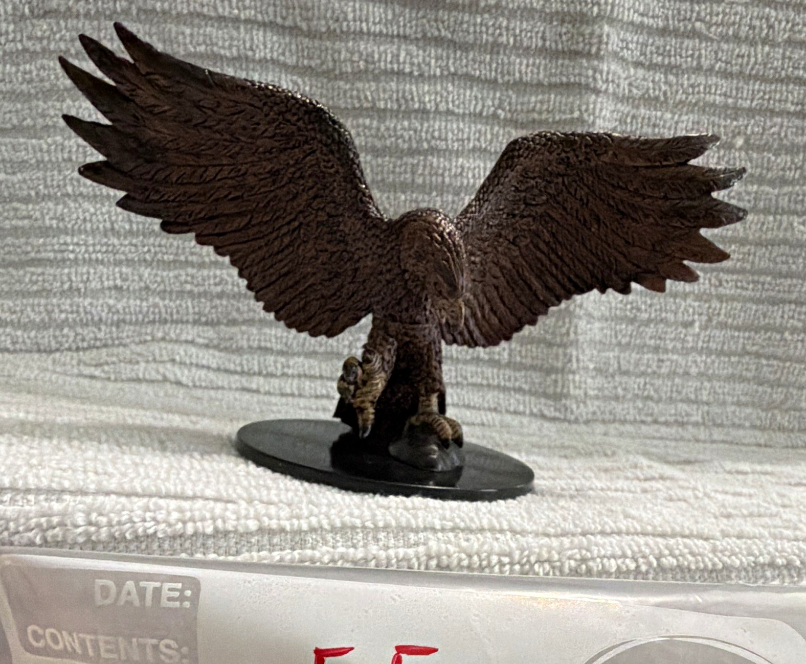 Eagle Bird Figurine Statue with Spread Wings Display on Black Base Lot EE