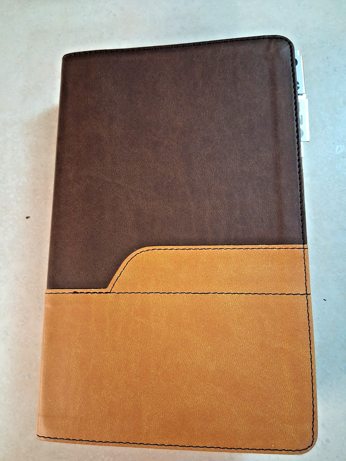 NIV Large Print Holy Bible Leather Soft Chocolate Amber Zondervan with Tabs