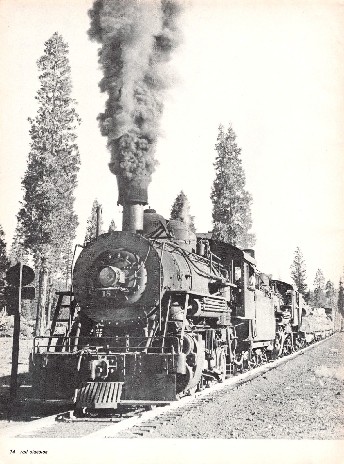 McCloud River Railroad #18 2-8-2 Mikado Steam Locomotive '64 Mag Cut Out + Bonus