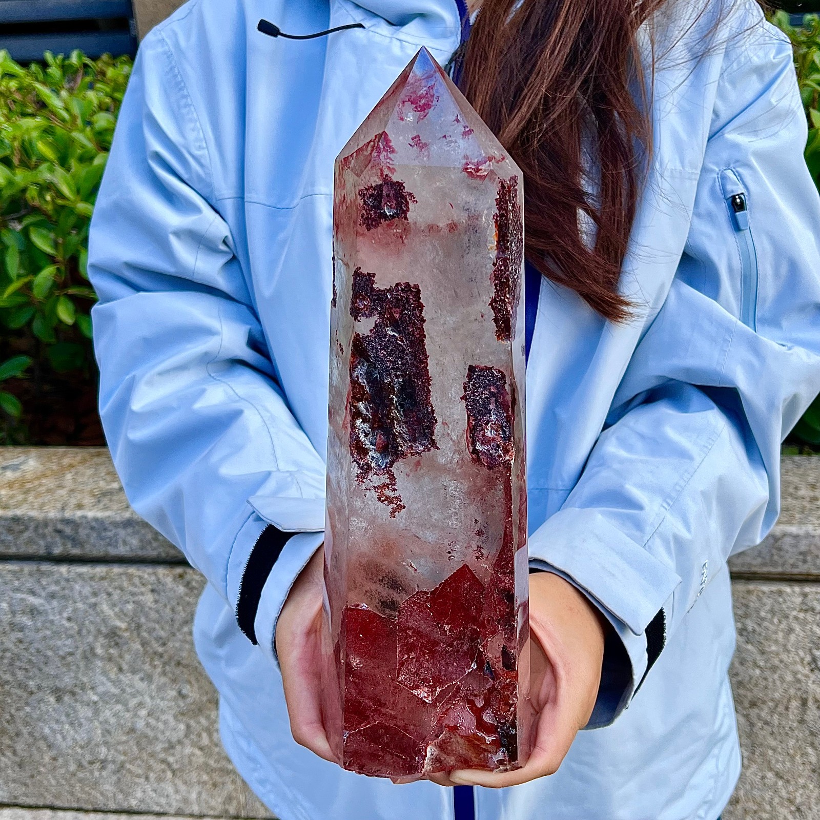 5.4LB Natural Red Ghost Pillar Obelisk Mineral Healing Treatment