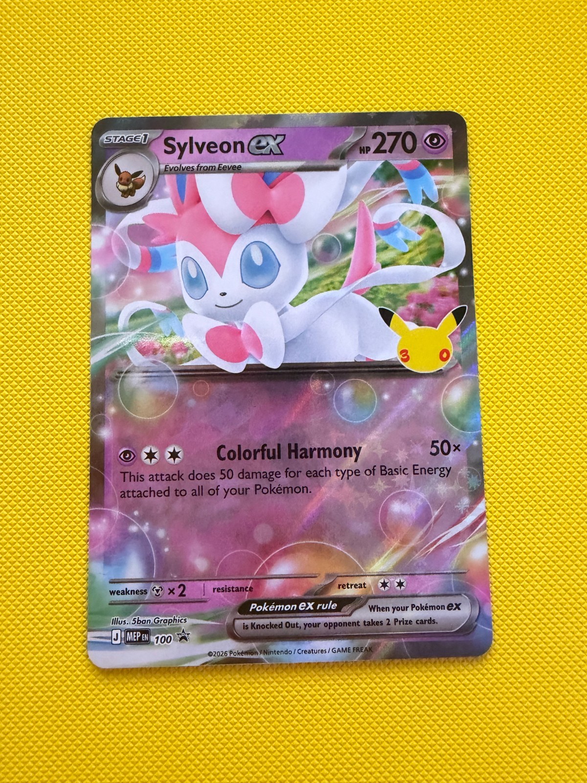 Sylveon ex Promo (30th Celebration) Holofoil [MEP - 100] NM