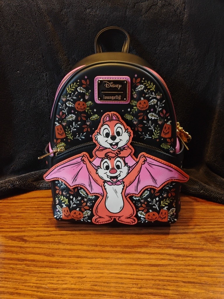 Loungefly Disney Chip & Dale Bat Halloween Mini Backpack NWT