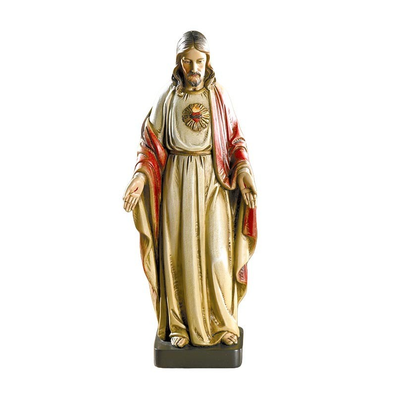 Catholic Sacred Heart Of Jesus Christ Vintage Style Resin Statue With Base 8