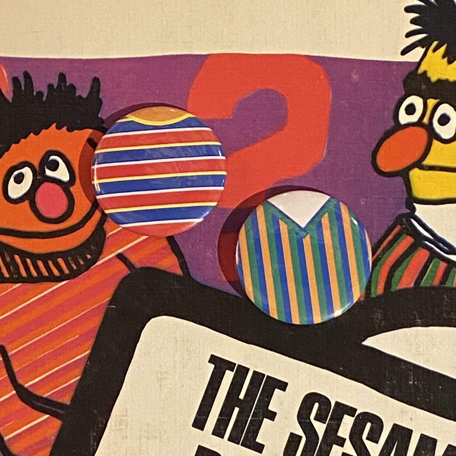 Ernie & Bert Button 2-Pack Sesame Street PBS Oscar Grouch Big Bird Elmo