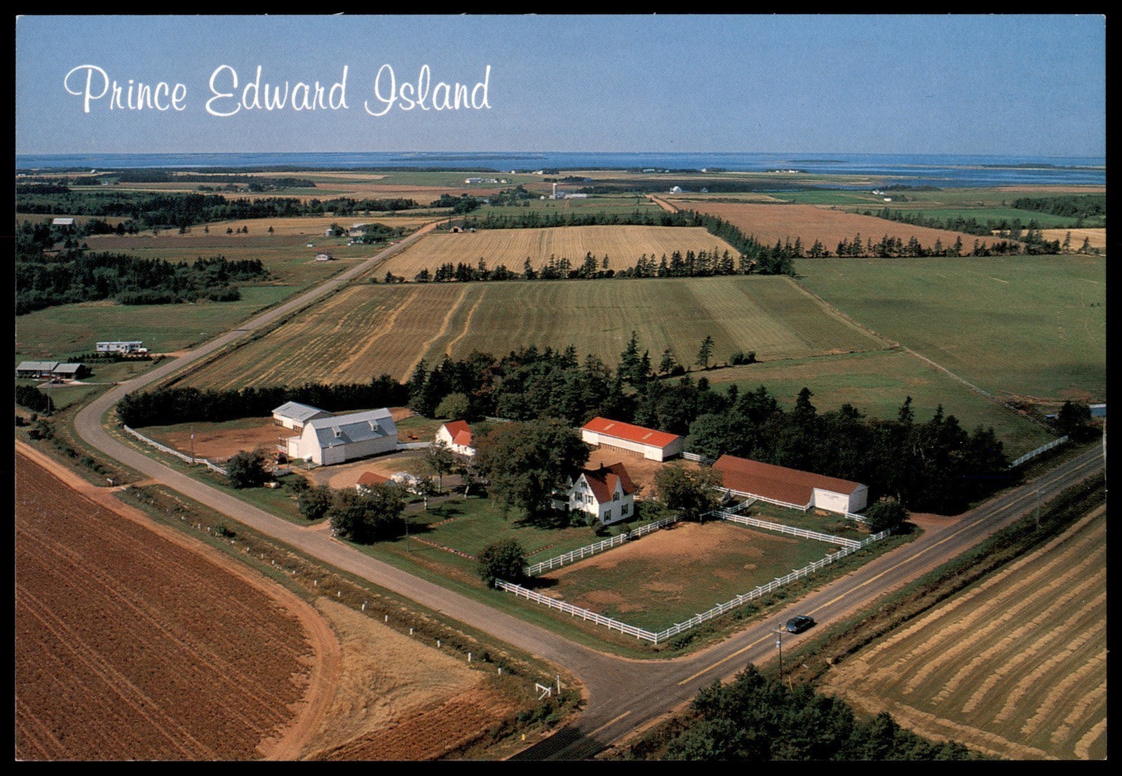 Prince Edward Island Aerial View Indian River Vintage Dexter Postcard