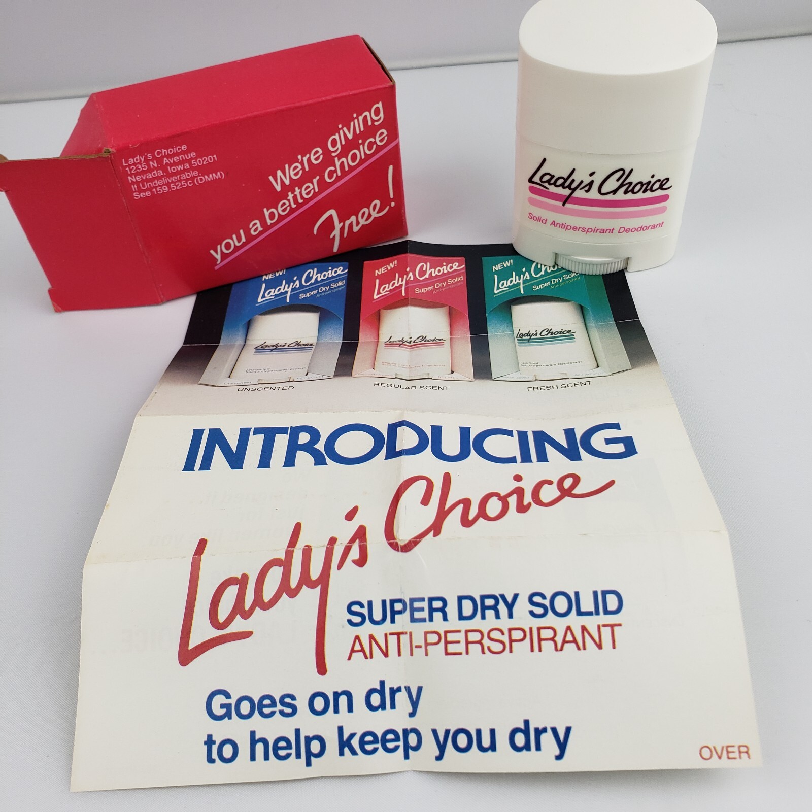 Vtg Lady\'s Choice Anti-Perspirant Original Pink Box 1980 Advertising 1 oz Prop Vtg Lady\'s Choice Anti-Perspirant Original Pink Box 1980 Advertising 1 oz Prop