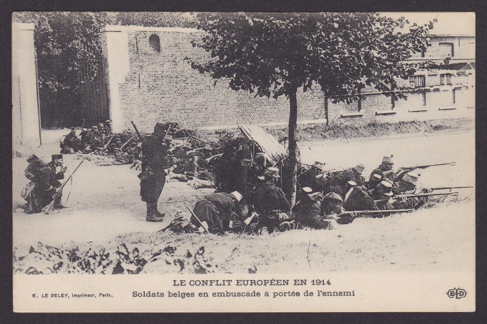 FRANCE, Postcard, Belgian soldiers in ambush, WWI, Unused