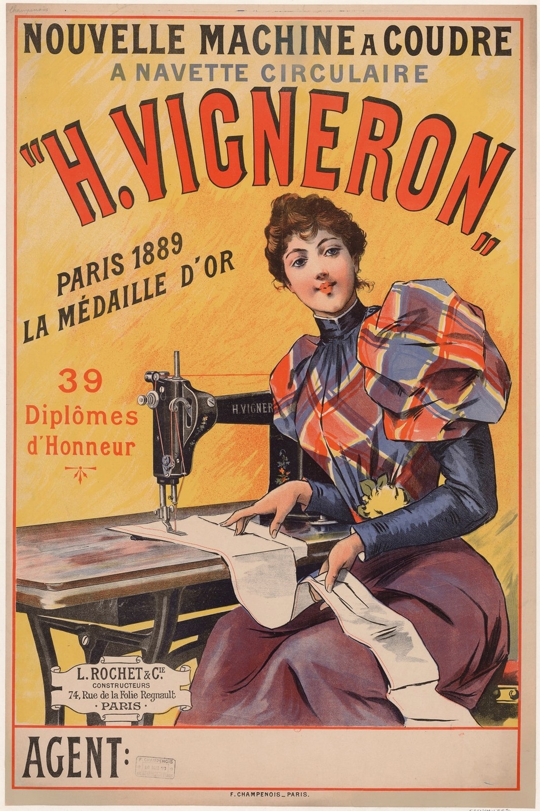 Vintage 1889 Sewing Machine Ad Poster 🧵 - 16x24” - Rare Reprint 🤯💯