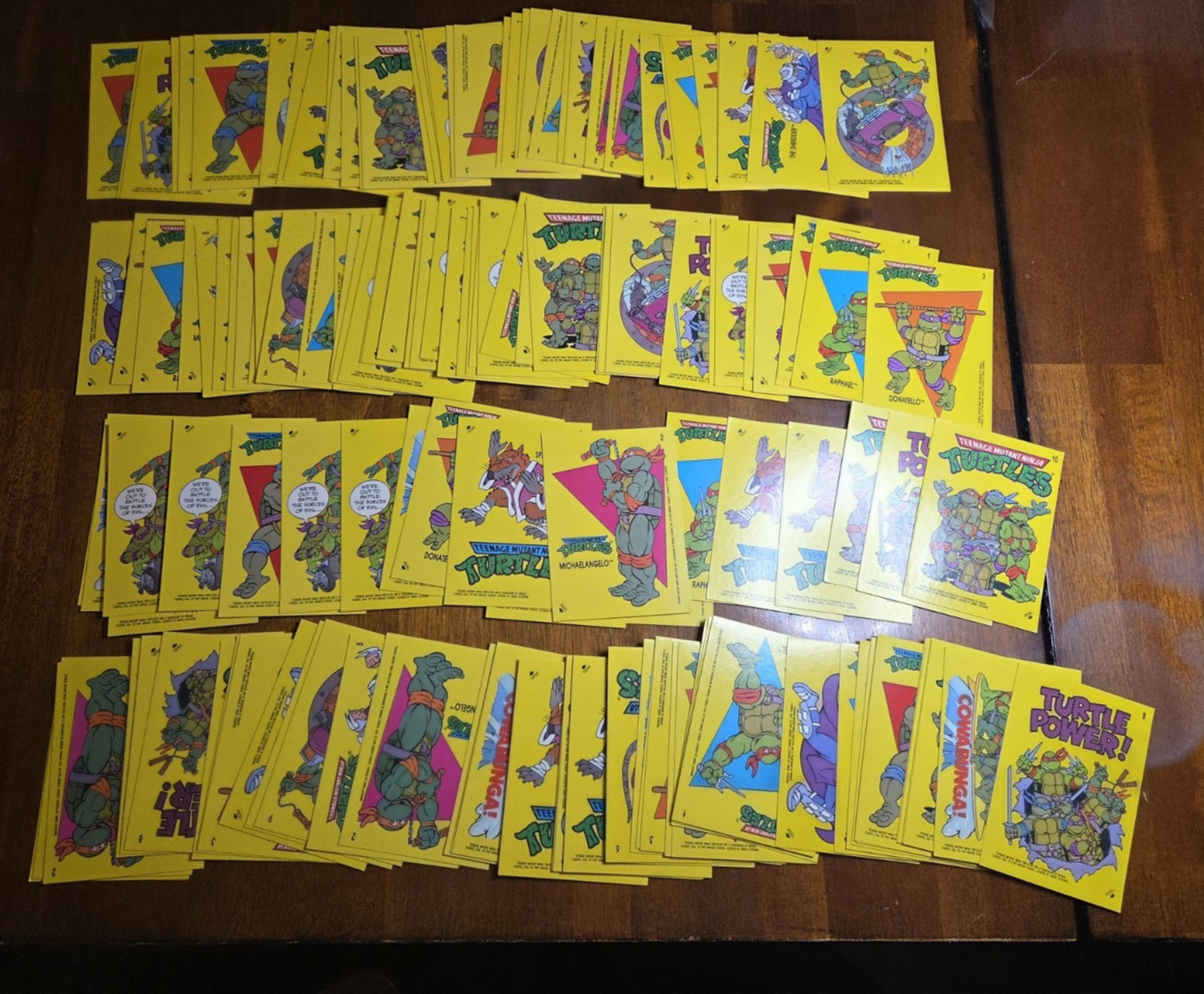 Topps 1989 TMNT Teenage Ninja Turtles Massive Sticker Card Lot of 155 VG-EX avg