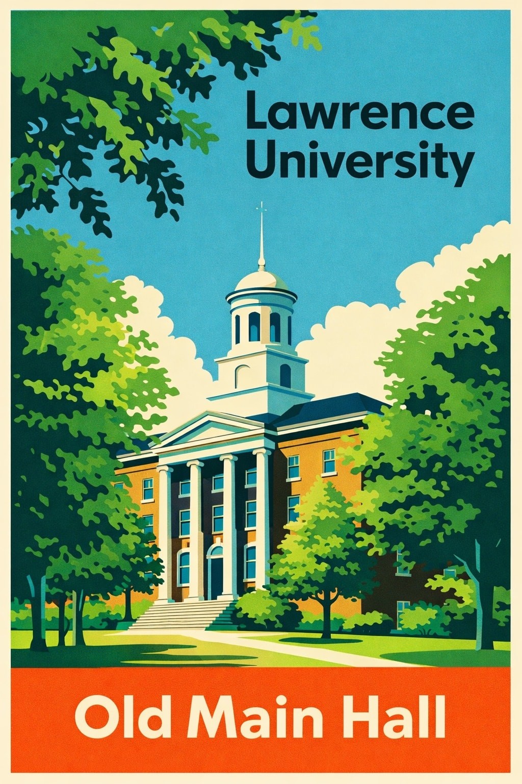 🎓 Lawrence University Old Main Hall Poster - Premium Matte Paper 200gsm -
