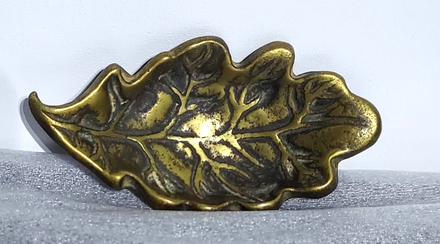Vintage Brass Leaf Ashtray Peerage England, Trinket Jewelry Holder