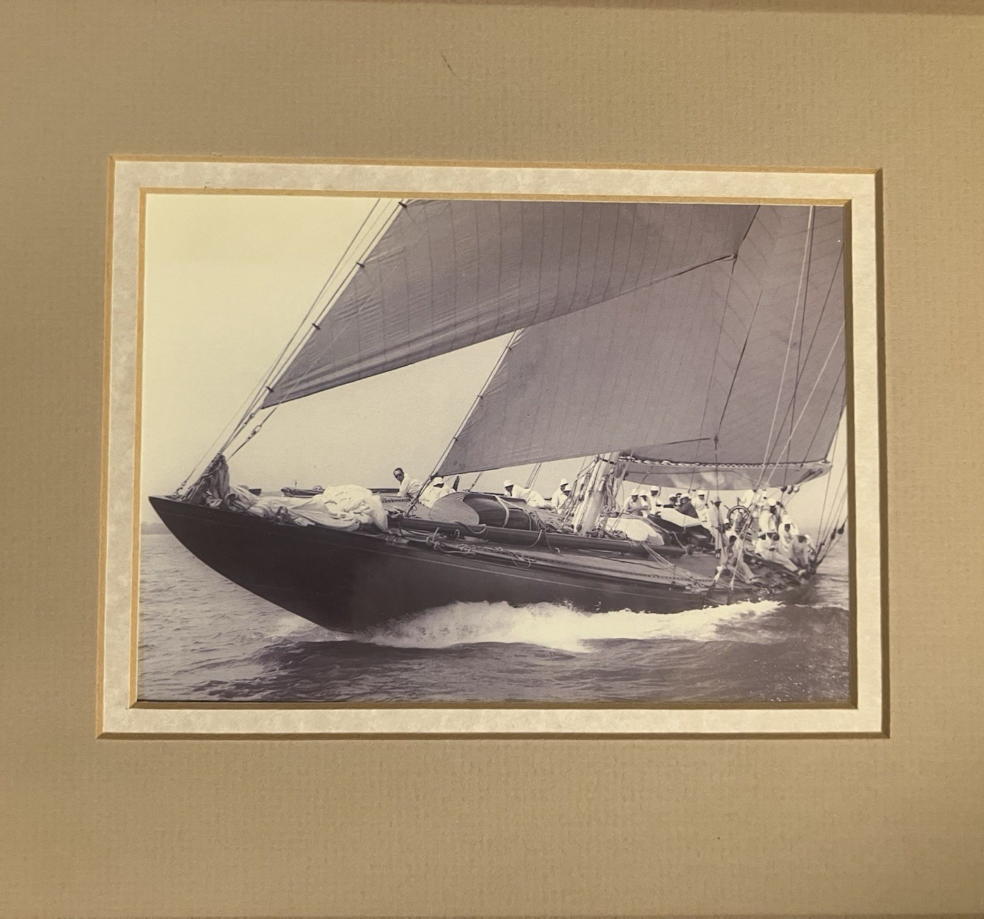1934 Endeavour I Yacht Black & White Photograph Matted Landscape Beken of Cowes 1934 Endeavour I Yacht Black & White Photograph Matted Landscape Beken of Cowes