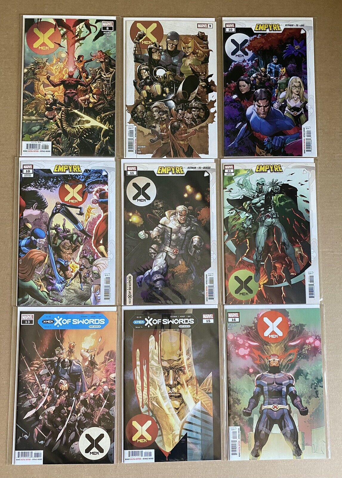 Lot of 9 Comic Books X-Men 2020 #8 9 10 11 13 Variant #10 11 2021 #15 16 Marvel