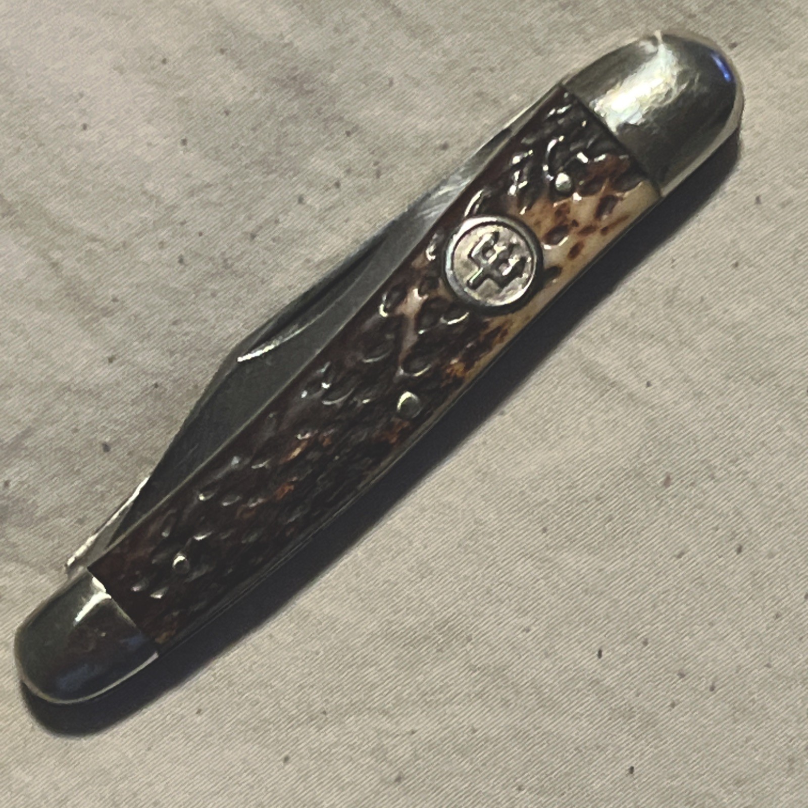 Ed. Wusthof German Pocket Knife 1930-50s Stag Scales Great Snap No Cracks