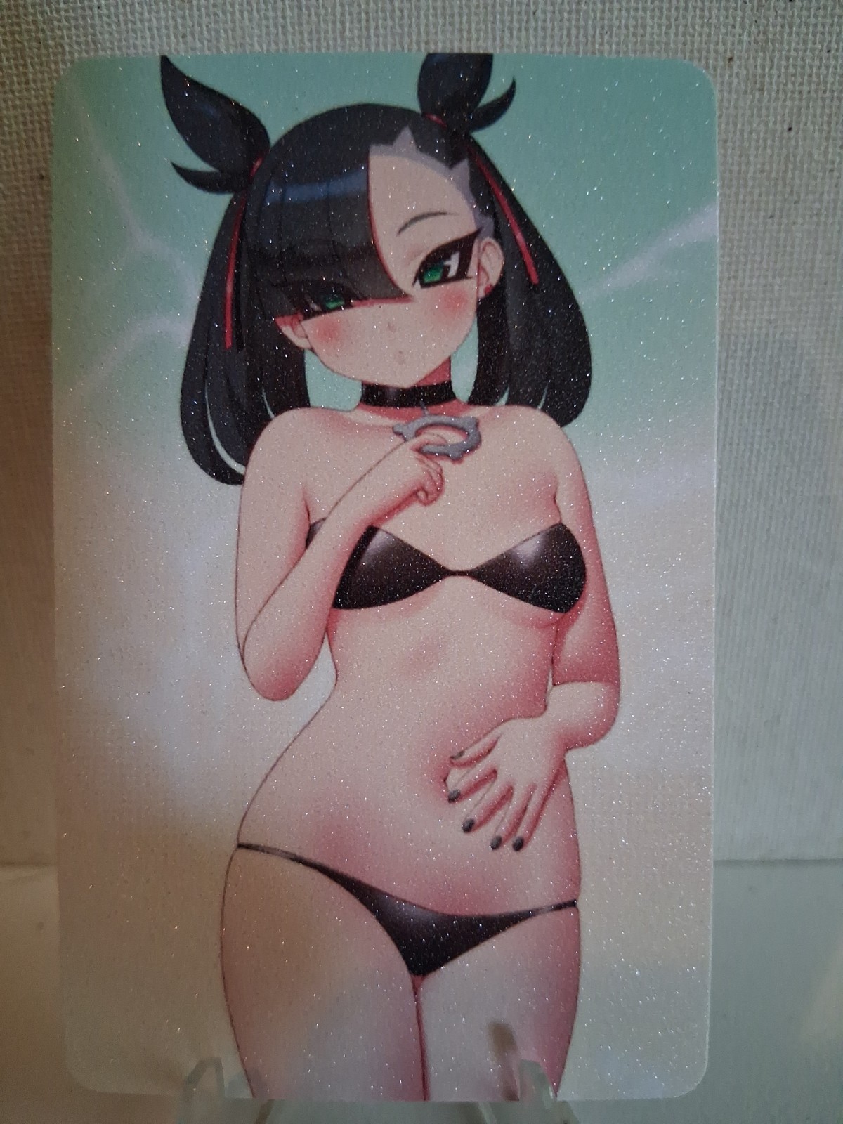 Pokémon Marnie Glitter Anime Trading Card 
