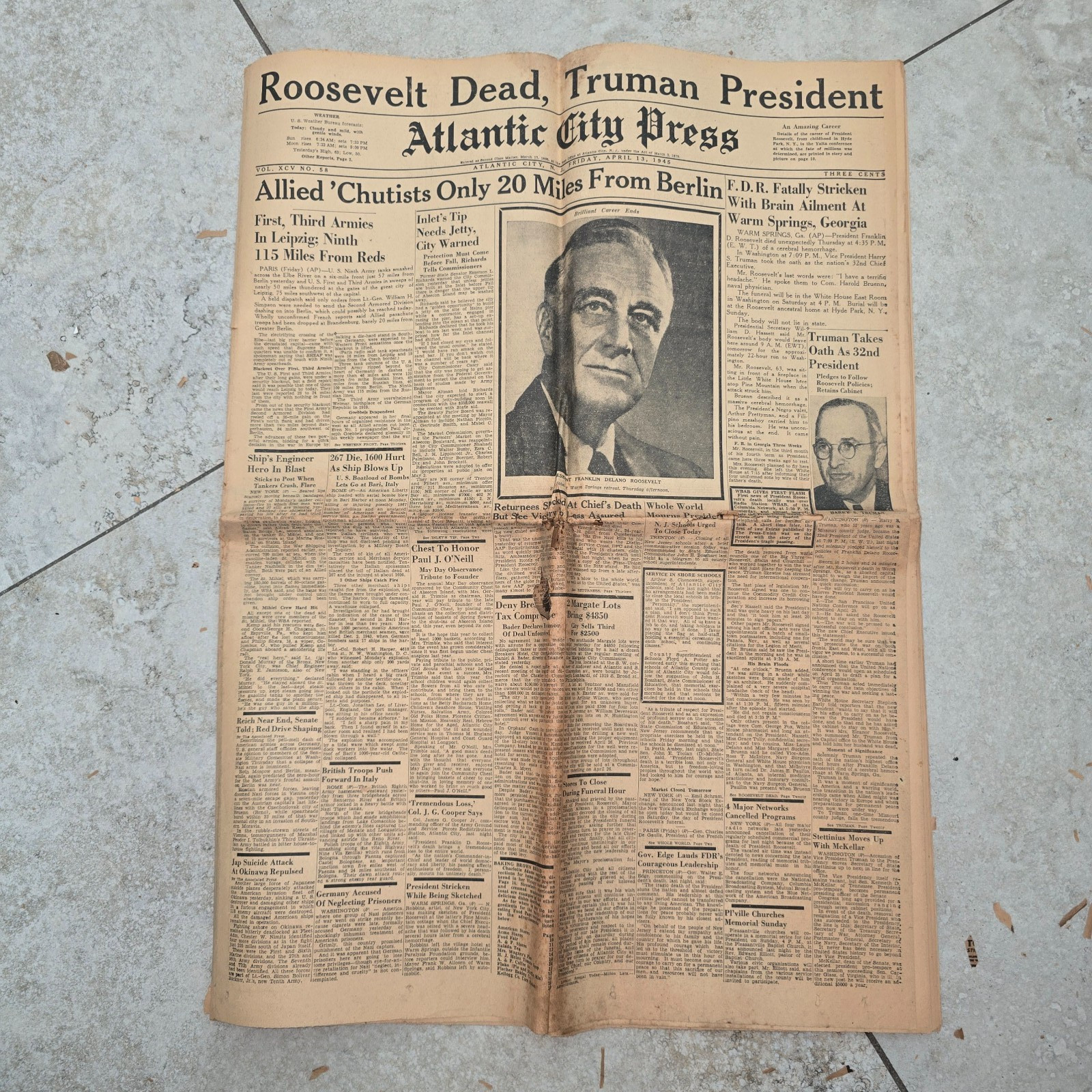 Historic Newspaper Atlantic City Press - 