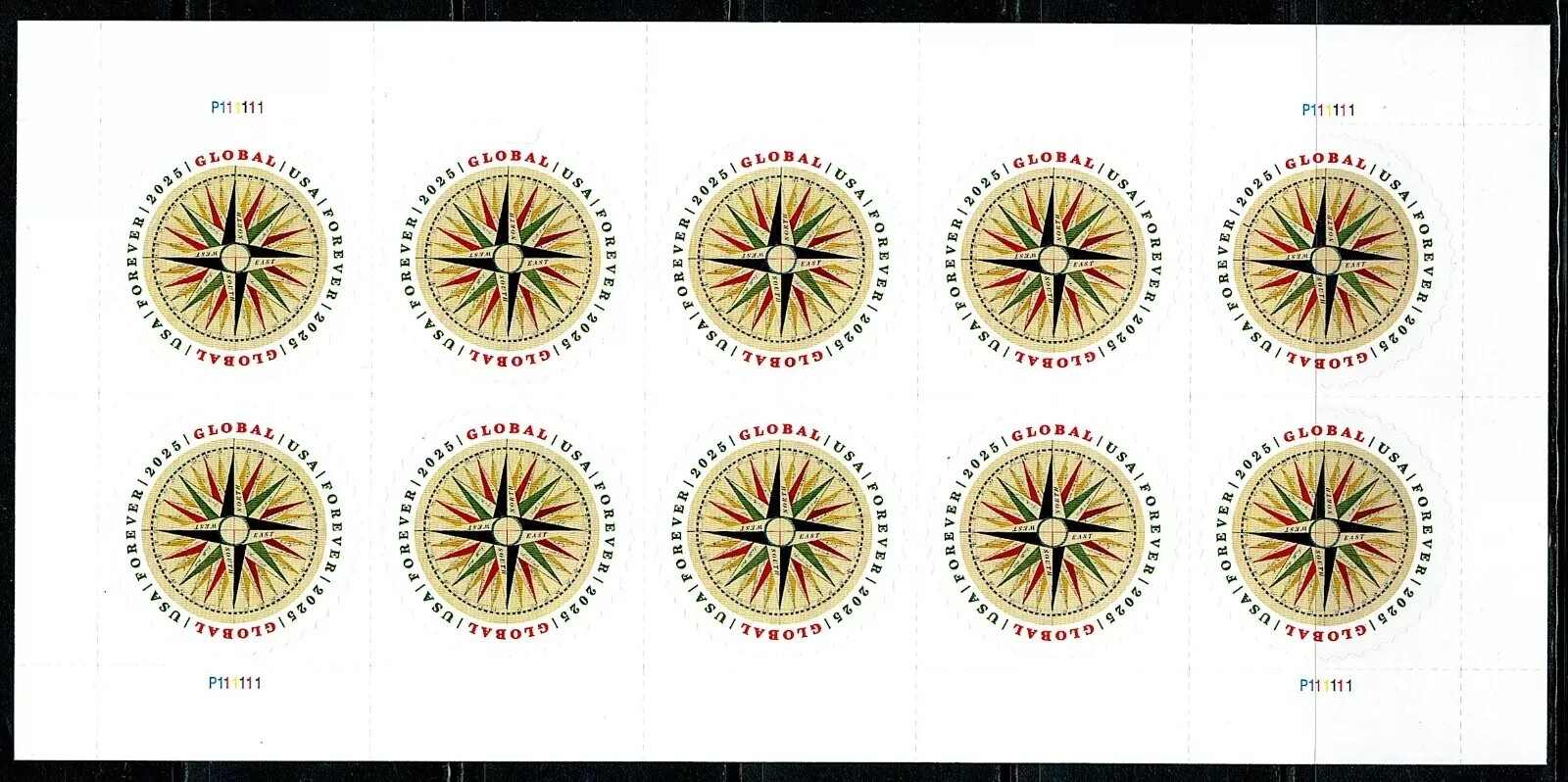 Christmas Card Compass Rose international 10 pcs - New