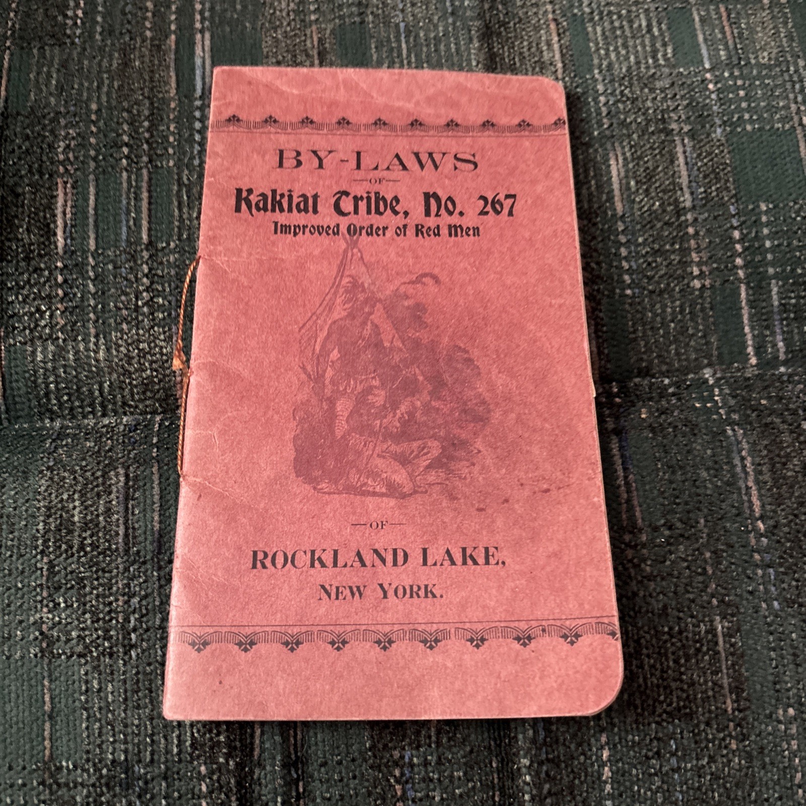 1907 Rock Land Lake Tribe No. 267 By-Laws Booklet Improved Order Of Red Men