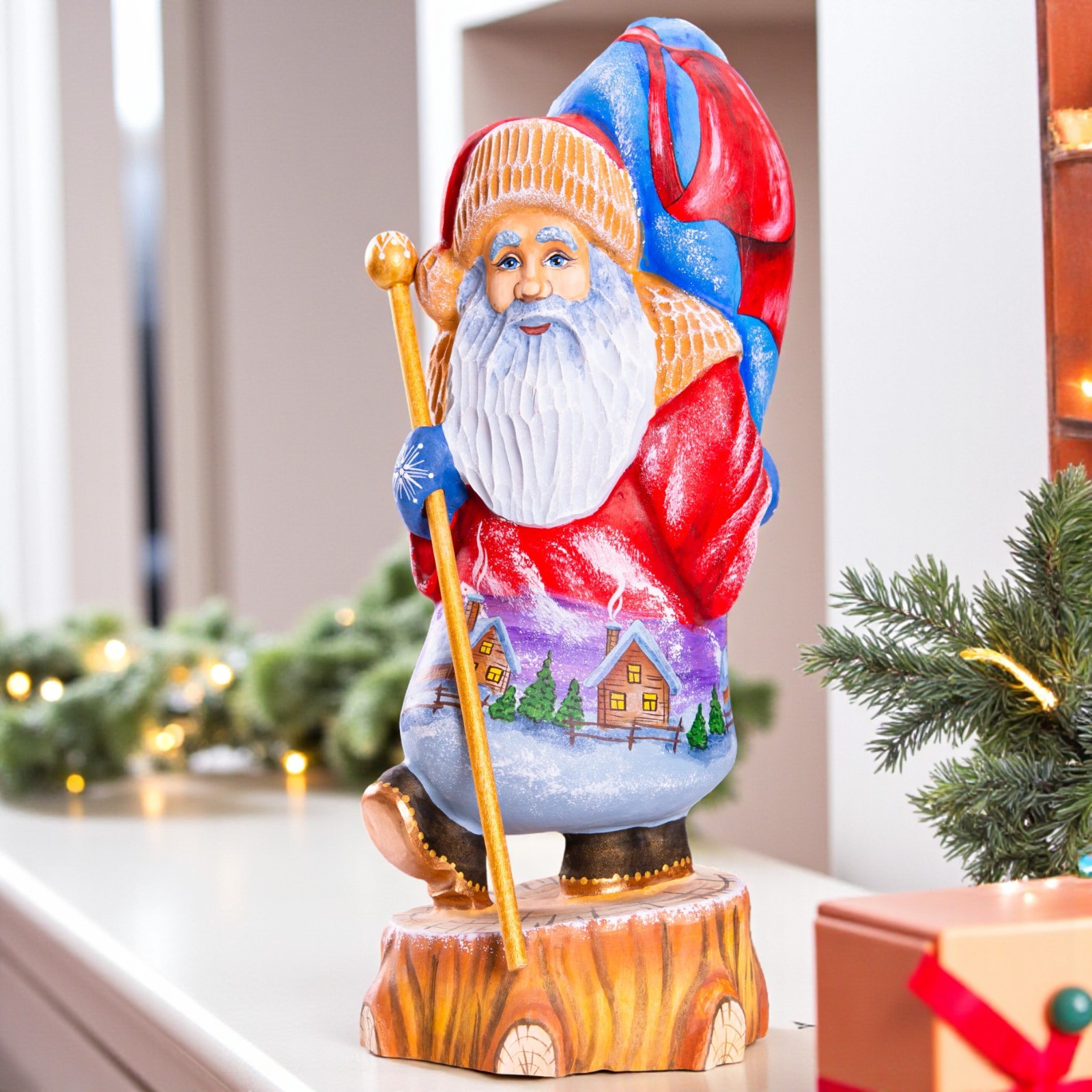 Wooden Santa Figurine 12\