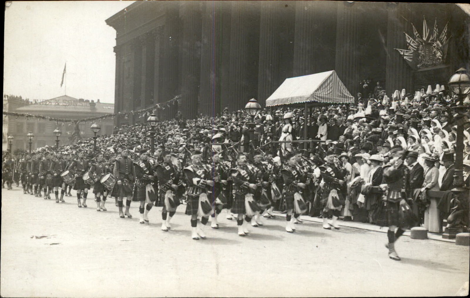 Liverpool England Pipe Band Parade c1900s-10s Real Photo Vintage Postcard bhn