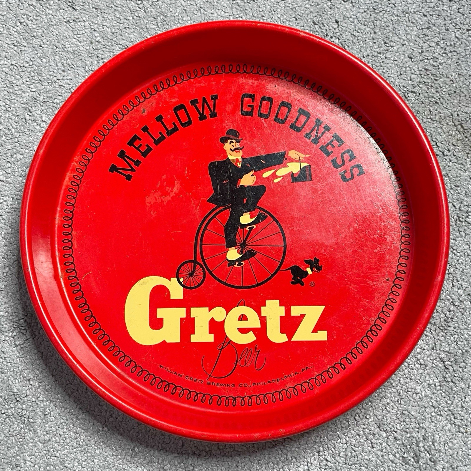 Vintage Gretz Brewing Company Philadelphia P.A Metal Advertising Beer Tray 13\