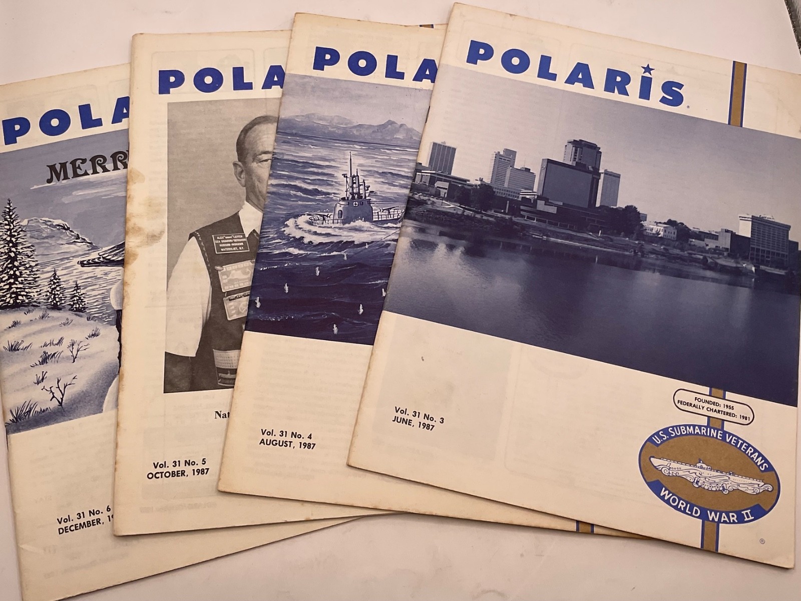 Lot 4 POLARIS 1987 US Submarine Veterans WWII Magazine Navy Subs Veteran History